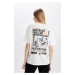 DEFACTO Oversize Fit Crew Neck Printed Short Sleeve T-Shirt