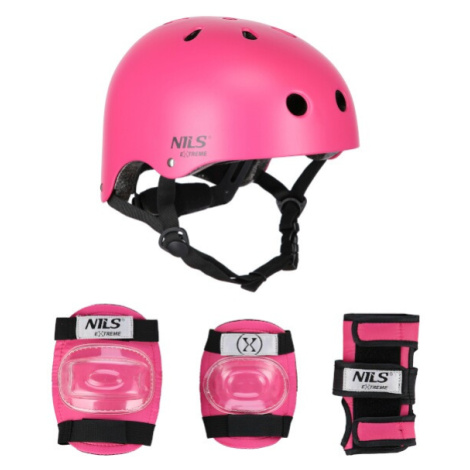 MR290+H230 RUŽOVÁ VEĽ.M HELMA S CHRÁNIČMI NILS EXTREME M