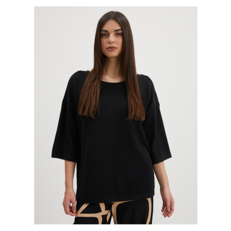 Black Loose Blouse with Neckline Noisy May City - Women