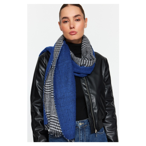 Trendyol Sax Crowbar Patterned Soft Textured Scarf