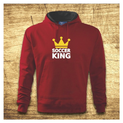 Mikina s kapucňou s motívom Soccer king