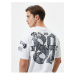 Koton Oversize T-Shirt Back Printed Skull Theme Crew Neck