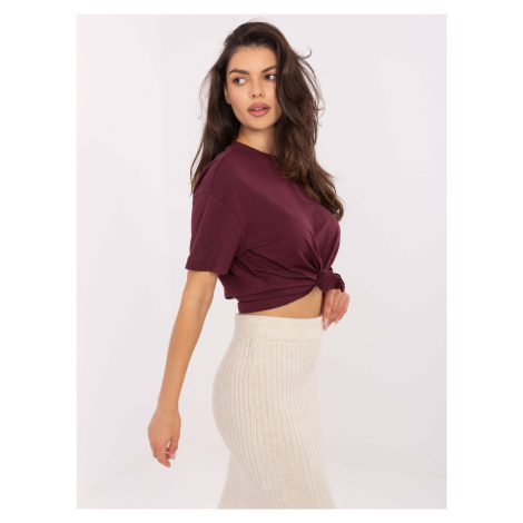 T-shirt-D12022M02645R-burgundy Sublevel