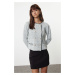 Trendyol Gray Double Breasted Knitted Cardigan