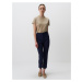 Jimmy Key Navy Blue Slim Fit High Waist Woven Fabric Trousers