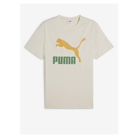 Krémové pánske tričko Puma Classics Logo Tee