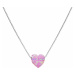 Strieborný náhrdelník so syntetickým opálom ružové srdce 12048.3