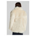 KABÁT GANT FAUX FUR COAT biela