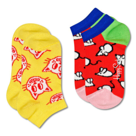 Happy Socks Súprava 2 párov detských členkových ponožiek KCMO02-2200 Farebná
