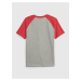 Červeno-šedé chlapčenské tričko GAP
