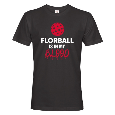 Pánske tričko s potlačou "Florbal is in my blood" - tričko pre florbalistov