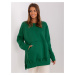 Tmavozelená vyteplená oversize mikina bez kapucne EM-BL-664.98P-dark green