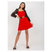 Red mini cocktail dress Marbella with belt