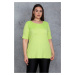 Şans Women's Plus Size Green Robe and Lace Blouse