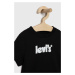 Detské bavlnené tričko Levi's čierna farba, s potlačou