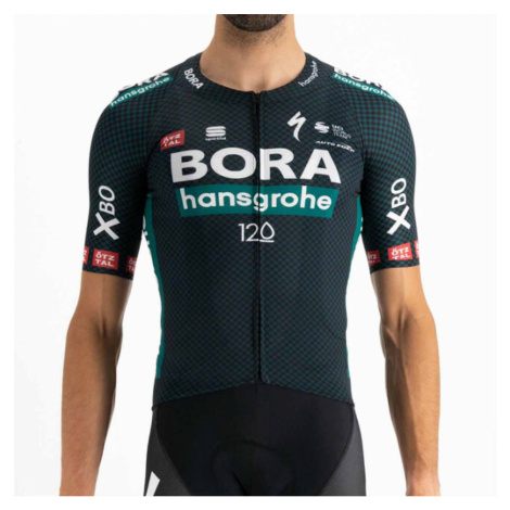 SPORTFUL Cyklistický dres s krátkym rukávom - BORA HANSGROHE 2021 - čierna/zelená