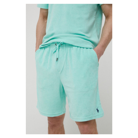 Pyžamové šortky Polo Ralph Lauren pánske, zelená farba, jednofarebná