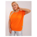 Oranžová halenka plus size s krátkým rukávem JEDNA