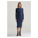 ŠATY GANT MINI CABLE KNIT DRESS EVENING BLUE