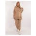 Dámska béžová tepláková súprava s oversize mikinou a topom EM-KMPL-847.68-beige