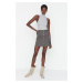 Trendyol Gray Button Detailed Mini Woven Skirt