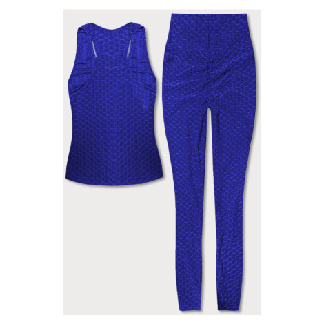 Sportowy komplet top i legginsy niebieski (YW88037-9) J.STYLE