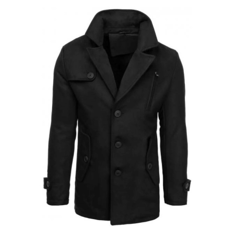Pánsky jednoradový kabát na zimu v čiernej farbe DStreet