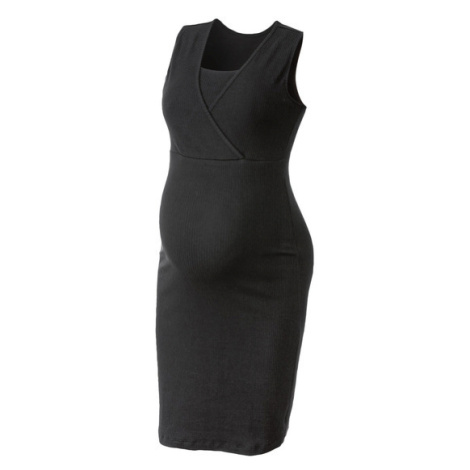 esmara® Dámske rebrované tehotenské šaty (čierna)