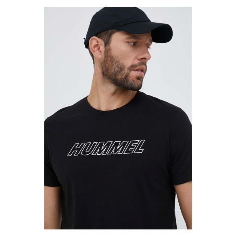 Tréningové tričko Hummel Callum čierna farba, s potlačou, 213470