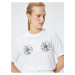 Koton Daisy Printed Cotton T-Shirt