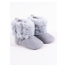 Yoclub Dievčenské topánky na suchý zips OBO-0188G-2800 Grey 6-12 měsíců