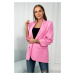 Elegant jacket with lapels, grey light pink