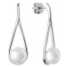 Silvego Luxusné strieborné náušnice s pravou bielou perlou Jolie GRP20222EW