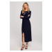 Makover Woman's Dress K139 Navy Blue