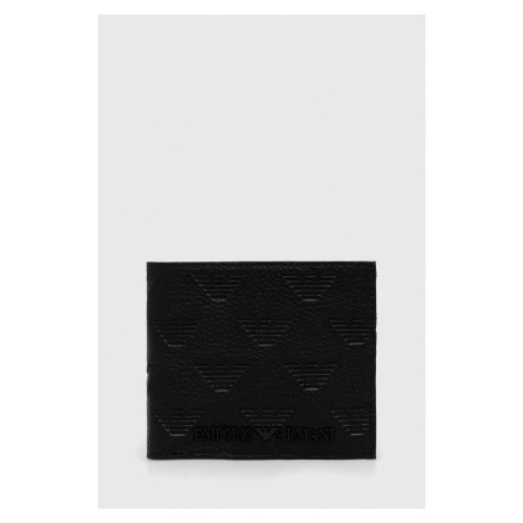 Kožená peňaženka Emporio Armani pánsky, čierna farba, YEM122 Y142V