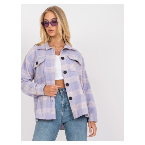 Purple and pink warm checkered Solomia long sleeve shirt