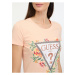 Marhuľové dámske tričko Guess Triangle Flowers