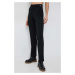 Nohavice Calvin Klein Jeans dámske, čierna farba, široké, vysoký pás