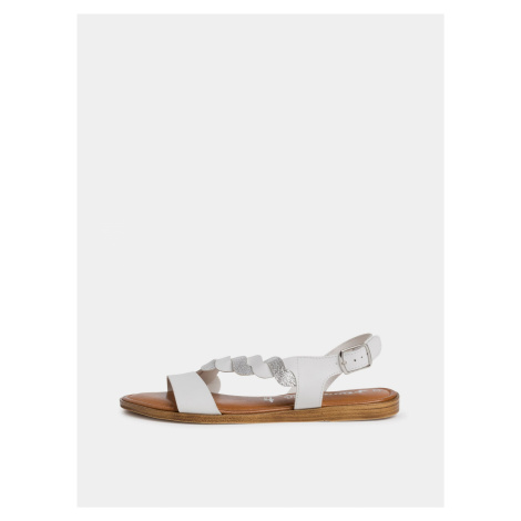 Tamaris biele kožené sandále