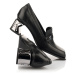 Poltopánky Karl Lagerfeld Apron Front Loafer Black Lthr