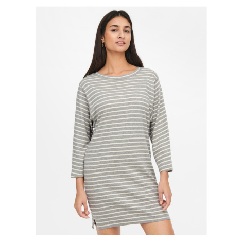 Light Grey Striped Three-Quarter Sleeve Dress JDY Maggie - Women
