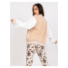 BÉŽOVO-BIELY MIKINOVÝ BOMBER PALMA -EM-BL-697.88-BEIGE-WHITE