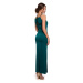 K042 Maxi šaty s viazaným výstrihom - zelené