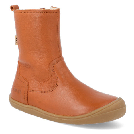 Barefoot zimné topánky s membránou KOEL4kids - Bella wool Cognac hnedé