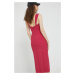 Šaty Abercrombie & Fitch fialová farba, midi, priliehavá