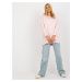 Light pink basic sweatshirt with a round neckline