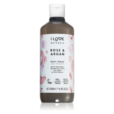 I love... Naturals Rose & Argan opojný sprchový gél s vôňou ruží