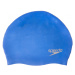 Speedo plain moulded silicone cap modrá