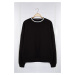 Trendyol Black Premium Oversize/Wide Cut Collar Knitwear Tape Detailed Sweatshirt