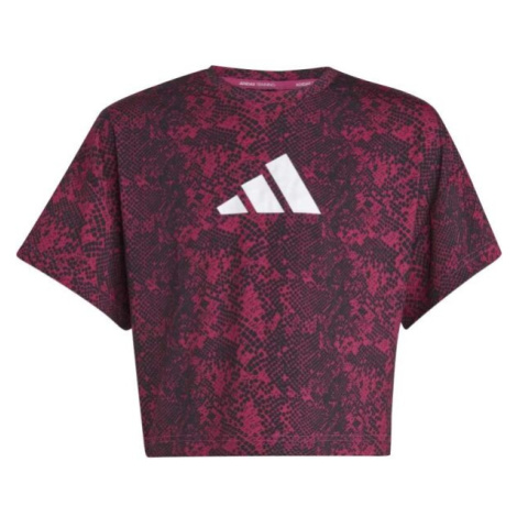 adidas TI AOP TEE Dievčenské tréningové tričko, ružová, veľkosť